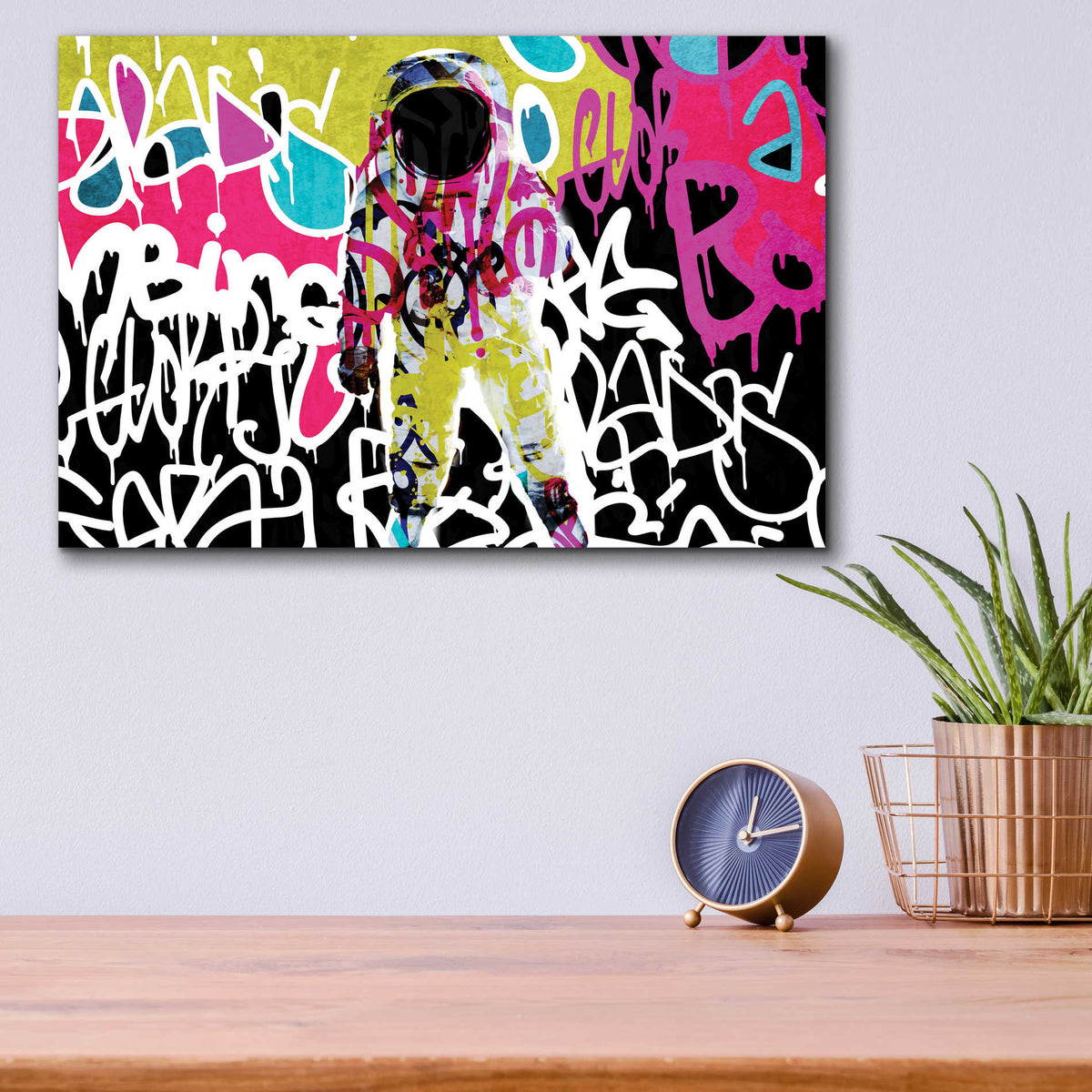 Epic Art 'Astronaut Graffiti Art 5' by Irena Orlov Acrylic Glass Wall Art,16x12