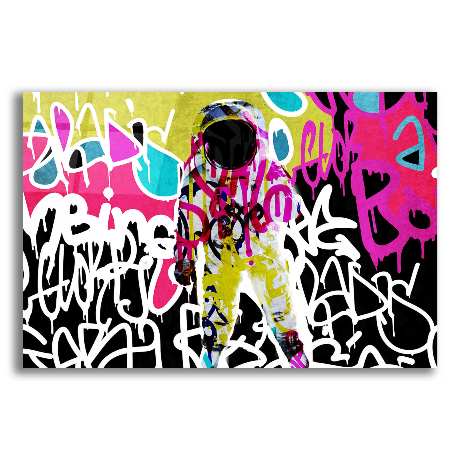 Epic Art 'Astronaut Graffiti Art 5' by Irena Orlov Acrylic Glass Wall Art,24x16