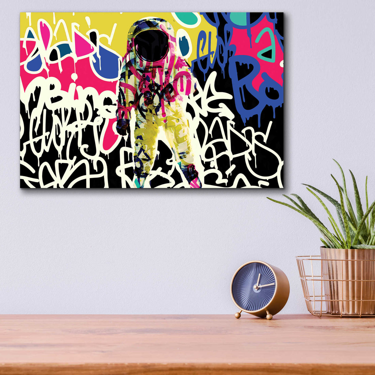 Epic Art 'Astronaut Graffiti Art 17' by Irena Orlov Acrylic Glass Wall Art,16x12
