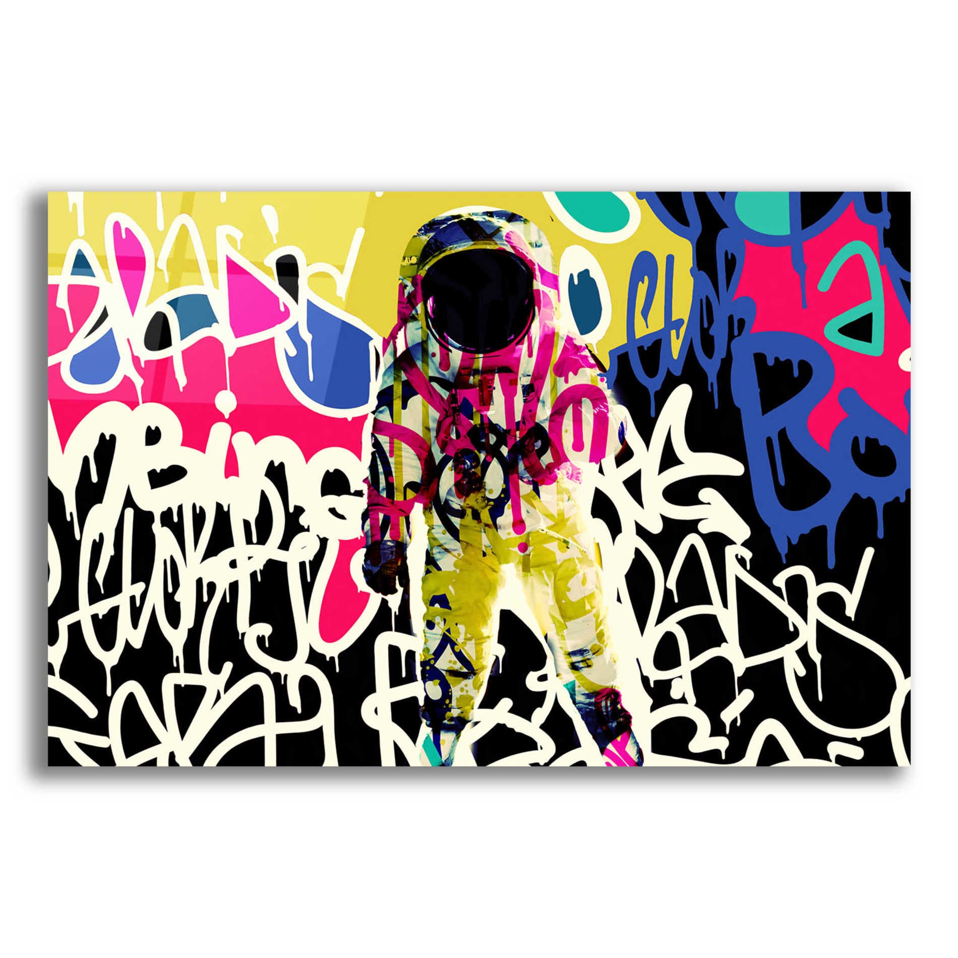 Epic Art 'Astronaut Graffiti Art 17' by Irena Orlov Acrylic Glass Wall Art,24x16