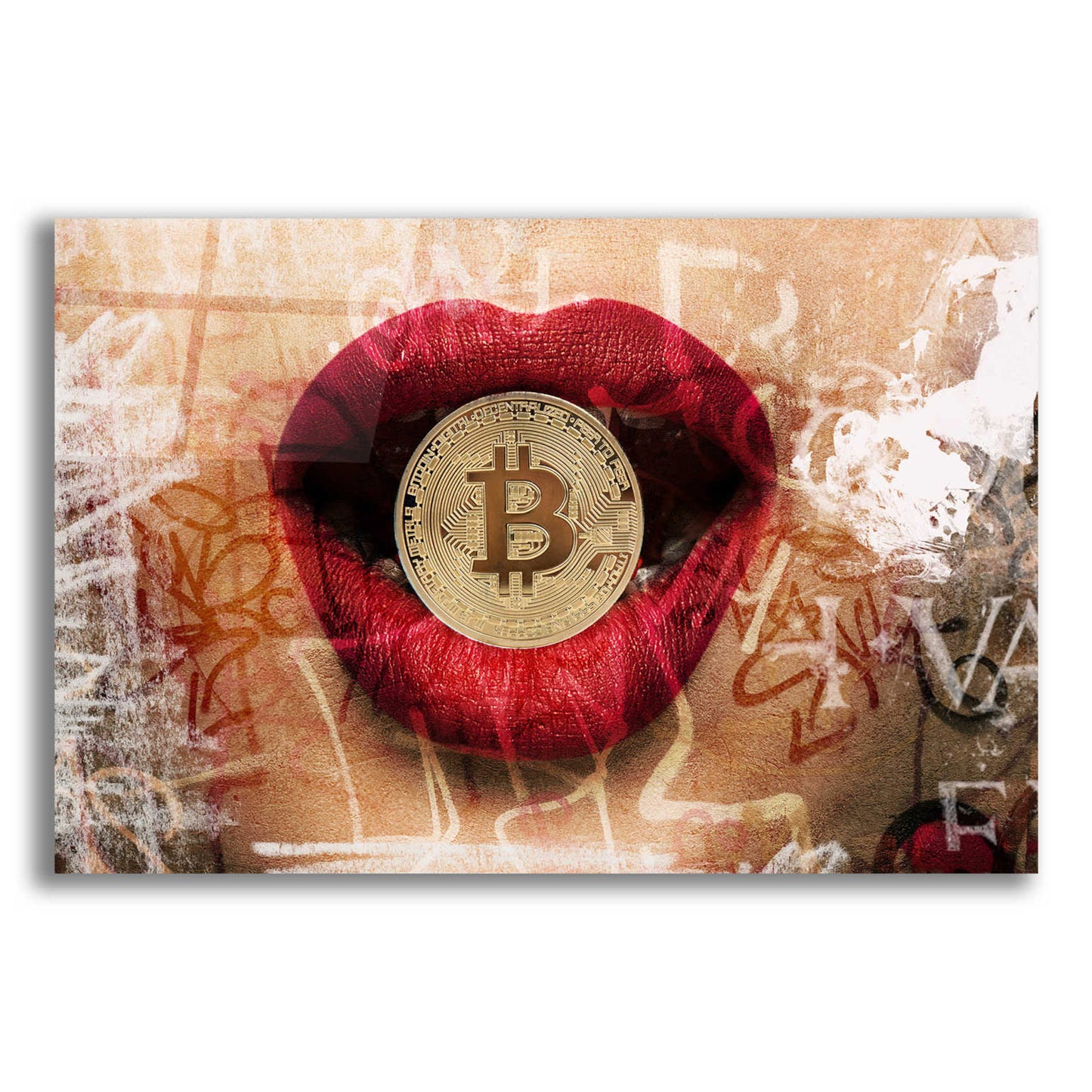 Epic Art 'I Love Bitcoin 4' by Irena Orlov Acrylic Glass Wall Art,24x16