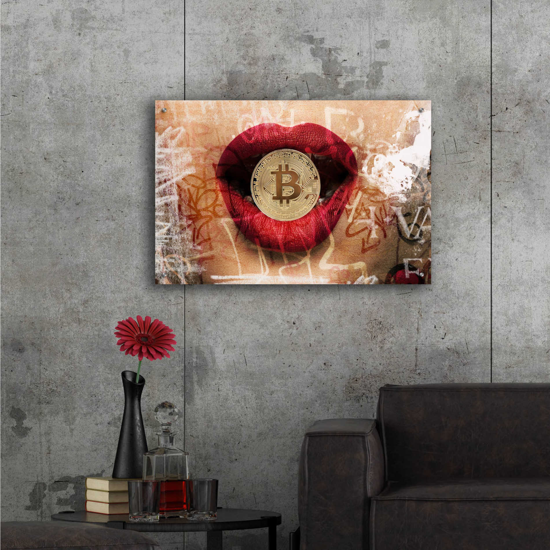 Epic Art 'I Love Bitcoin 4' by Irena Orlov Acrylic Glass Wall Art,36x24