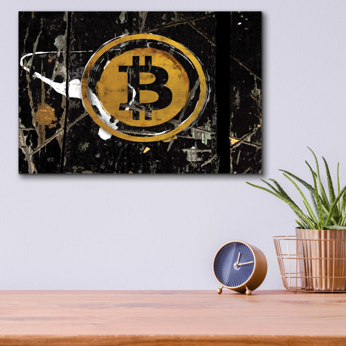 Epic Art 'Bitcoin Splash' by Karen Smith Acrylic Glass Wall Art,16x12