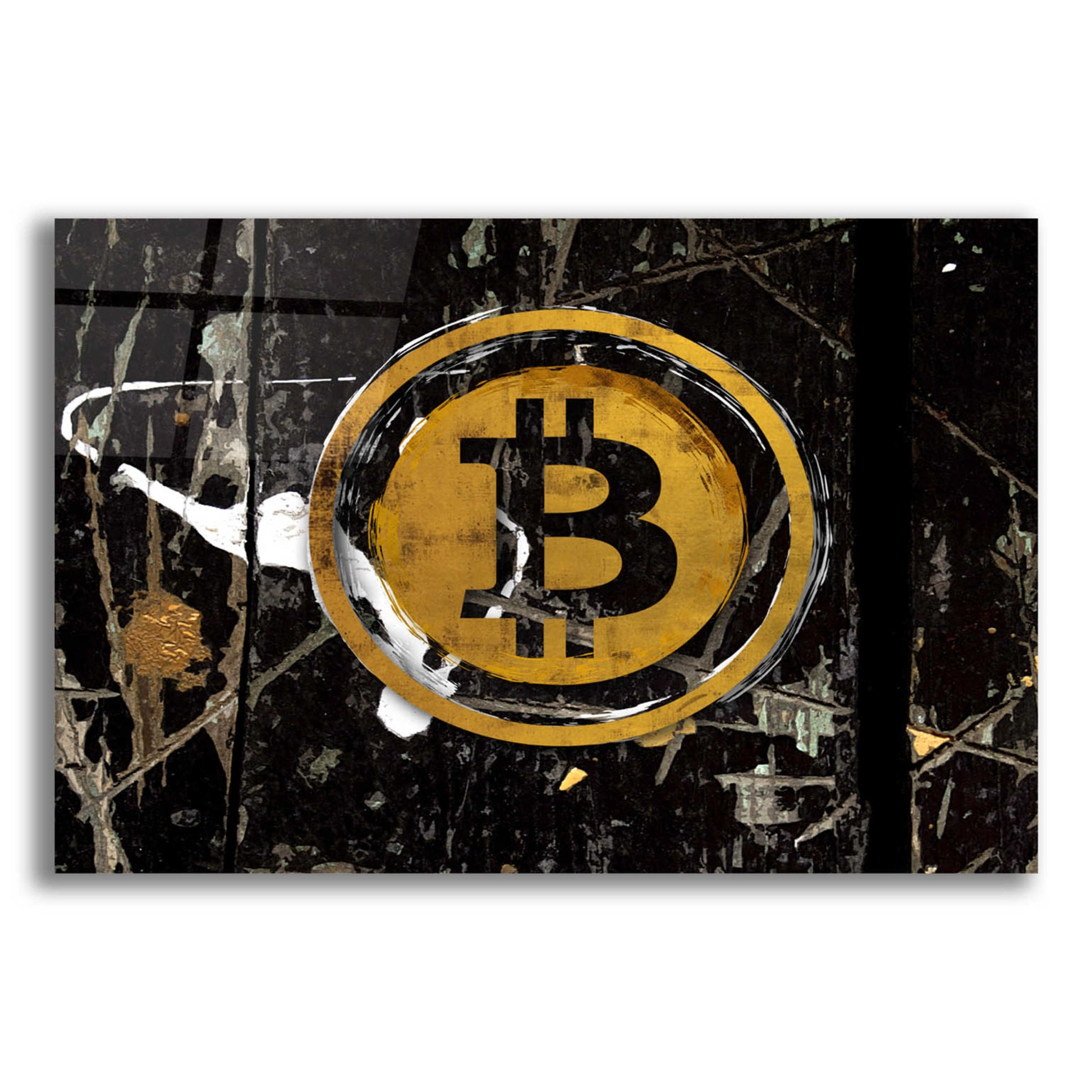 Epic Art 'Bitcoin Splash' by Karen Smith Acrylic Glass Wall Art,24x16