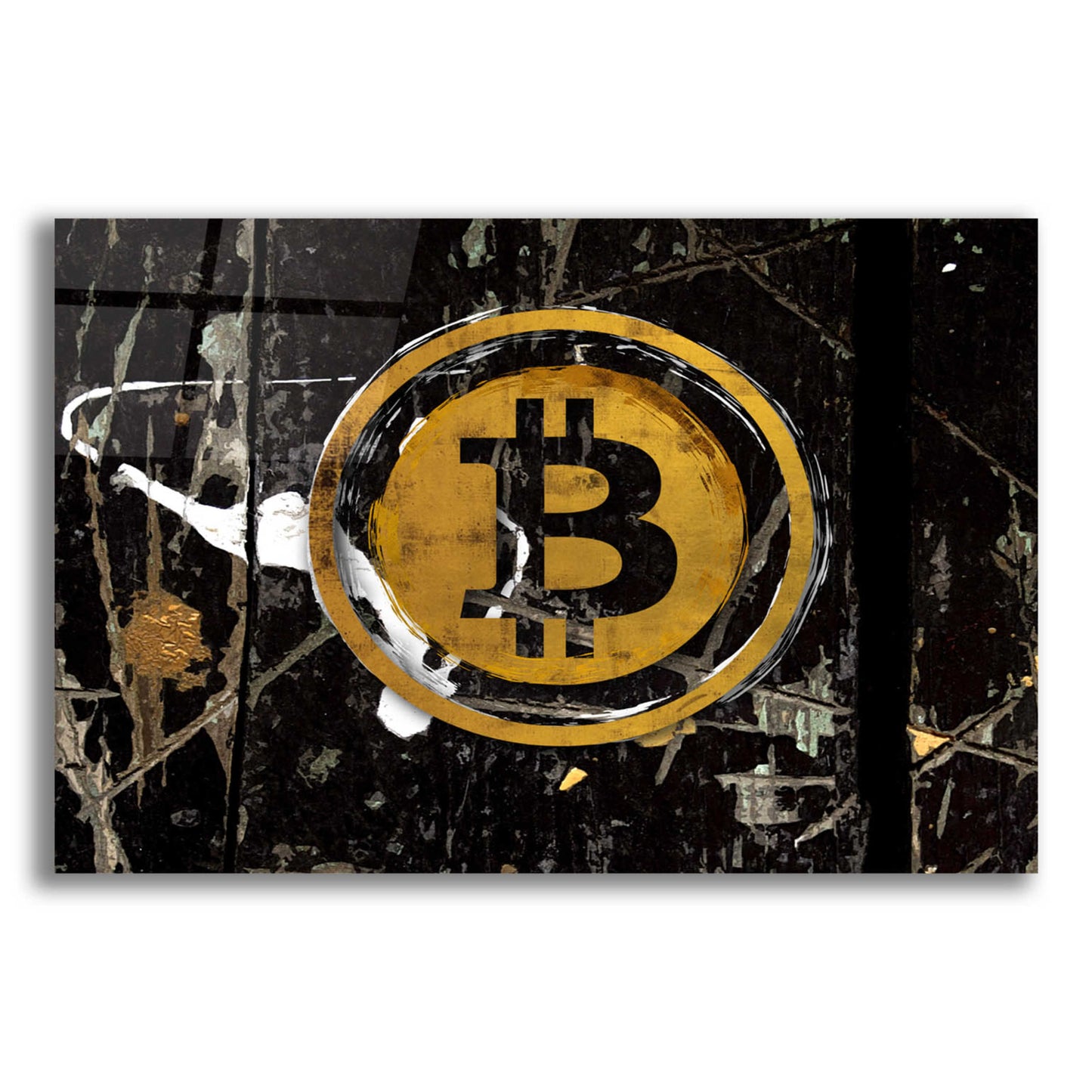 Epic Art 'Bitcoin Splash' by Karen Smith Acrylic Glass Wall Art