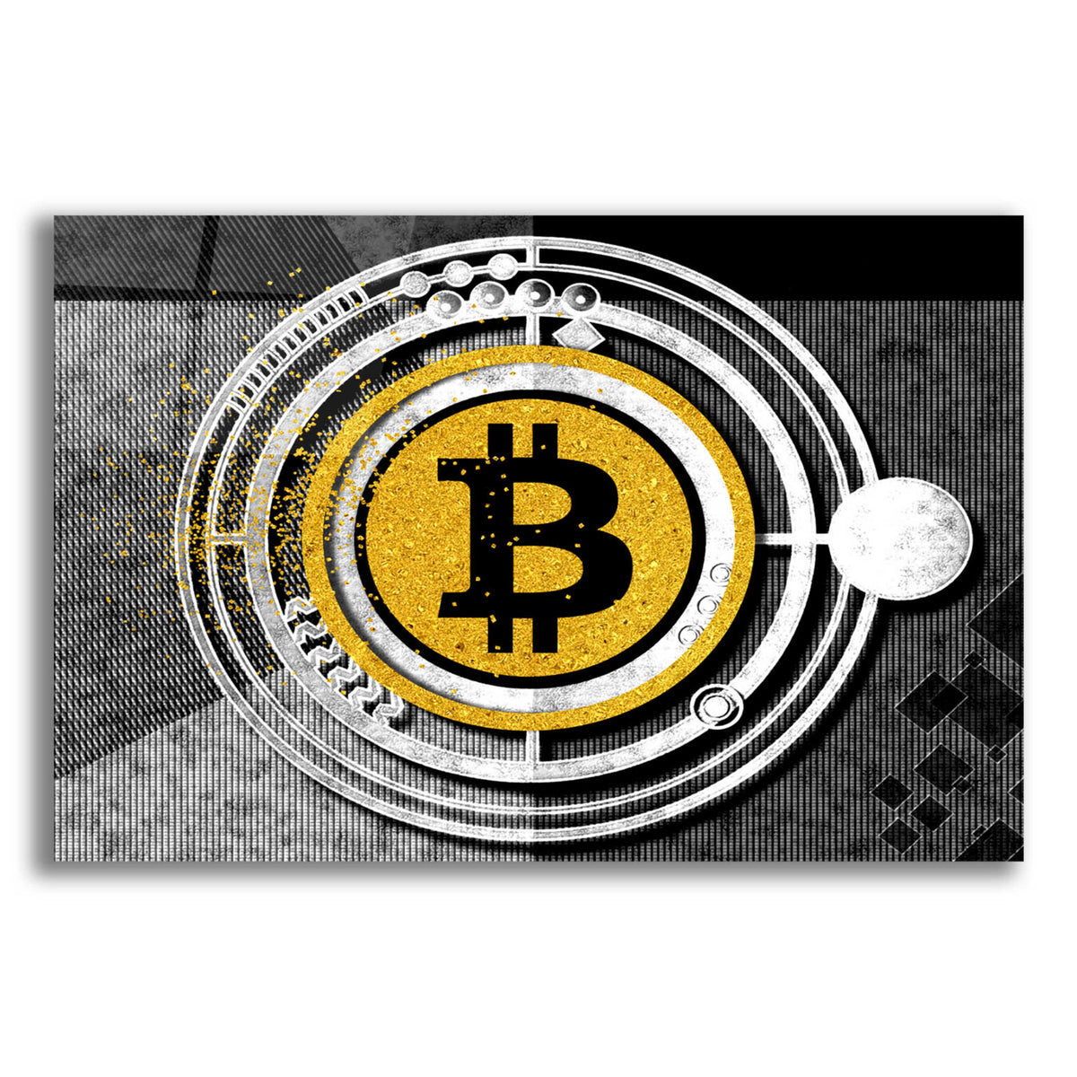 Epic Art 'Bitcoin Glitterball' by Karen Smith Acrylic Glass Wall Art,24x16