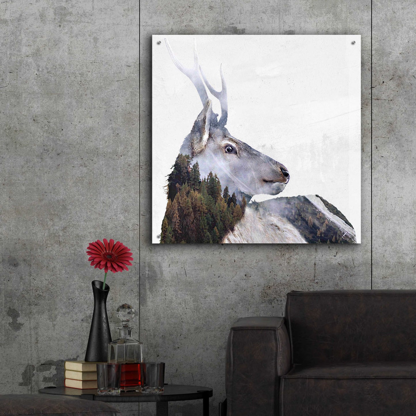 Epic Art 'Alpine Stag' by Karen Smith Acrylic Glass Wall Art,36x36
