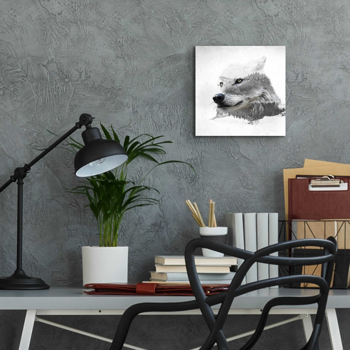 Epic Art 'Wolf In Ice' by Karen Smith Acrylic Glass Wall Art,12x12