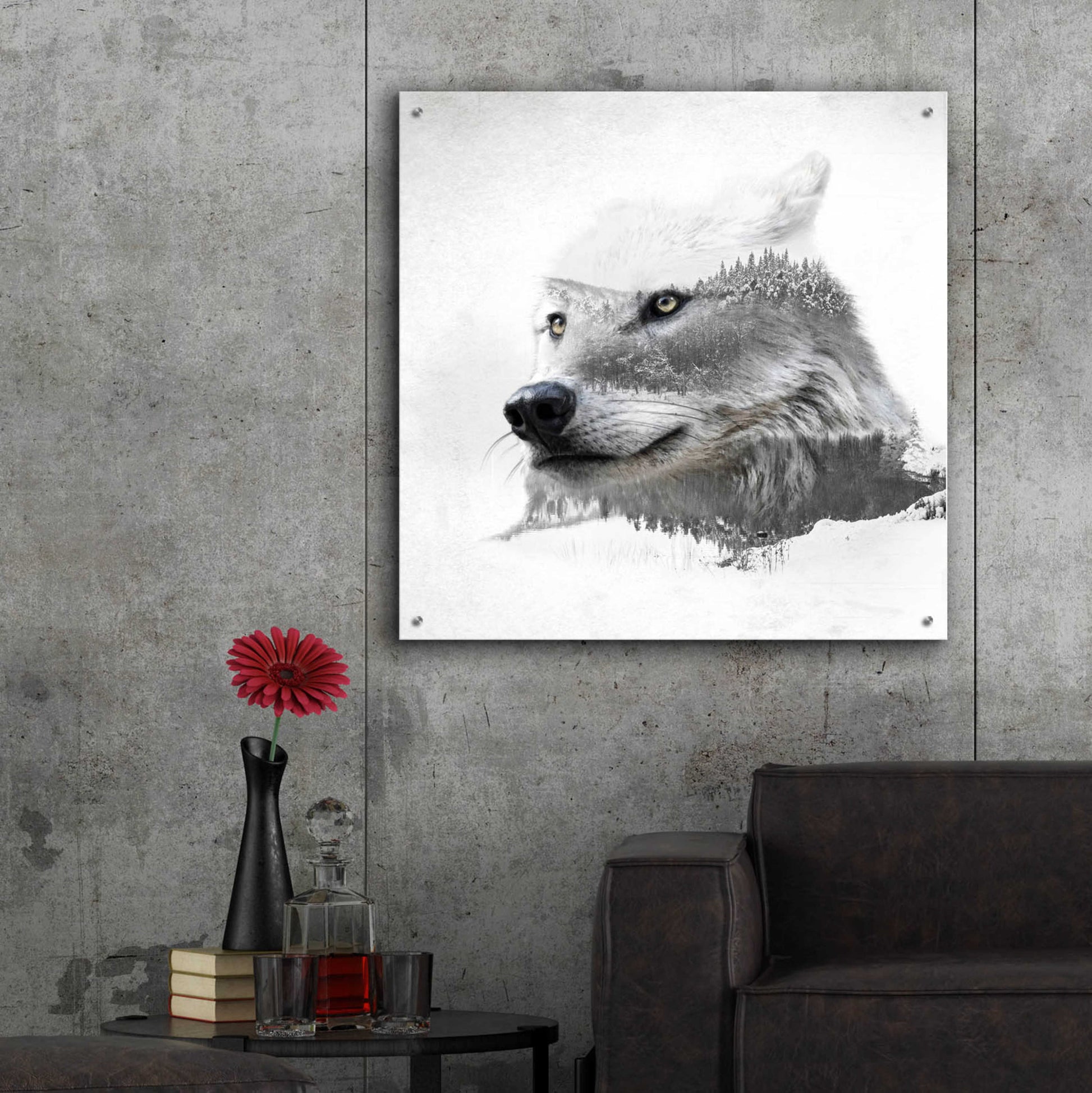 Epic Art 'Wolf In Ice' by Karen Smith Acrylic Glass Wall Art,36x36