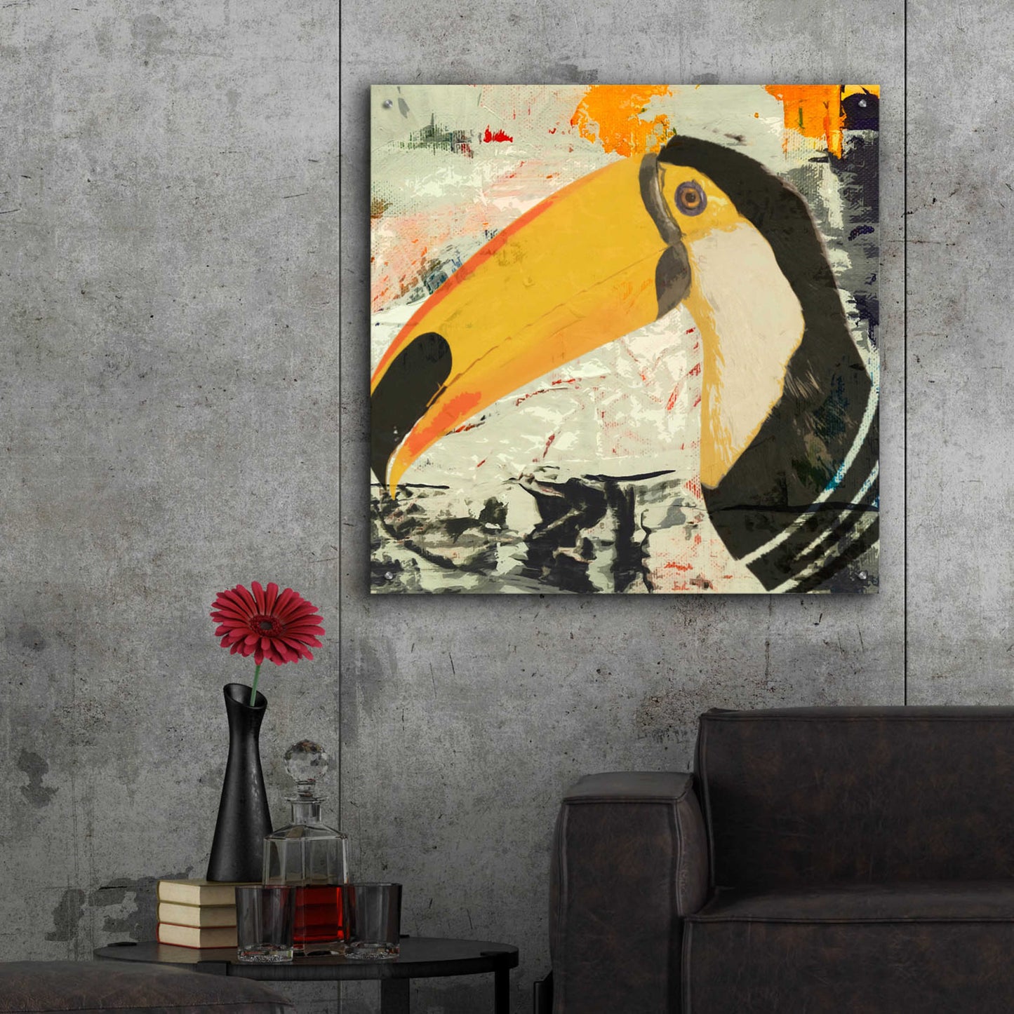 Epic Art 'Toucan Play 1' by Karen Smith Acrylic Glass Wall Art,36x36