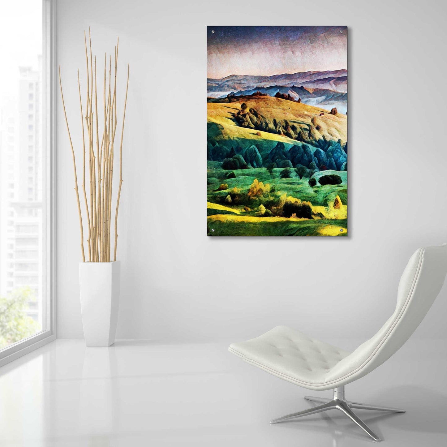 Epic Art 'Misty Morning Mountains 2' by Ashley Aldridge Acrylic Glass Wall Art,24x36