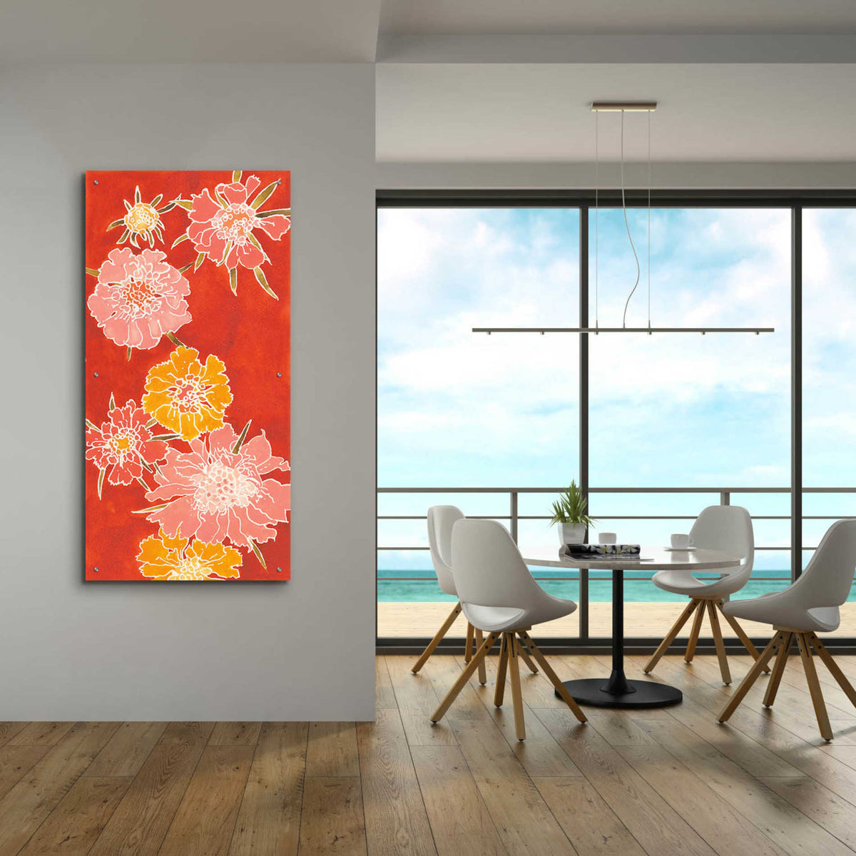 Epic Art 'Cloisonne Beauty I' by Shirley Novak, Acrylic Glass Wall Art,24x48