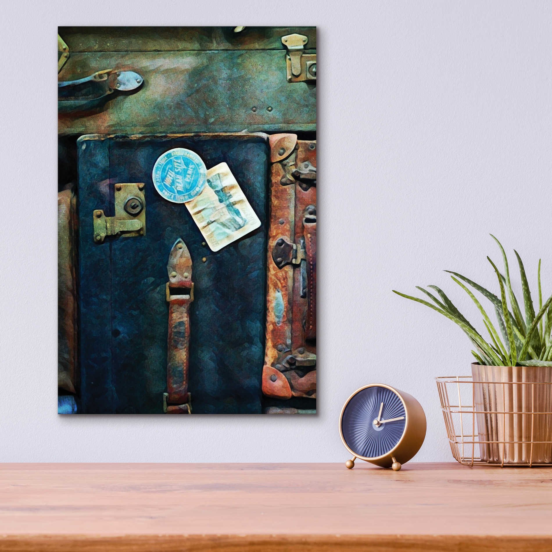 Epic Art 'Vintage Stacked Suitcases 1' by Ashley Aldridge Acrylic Glass Wall Art,12x16