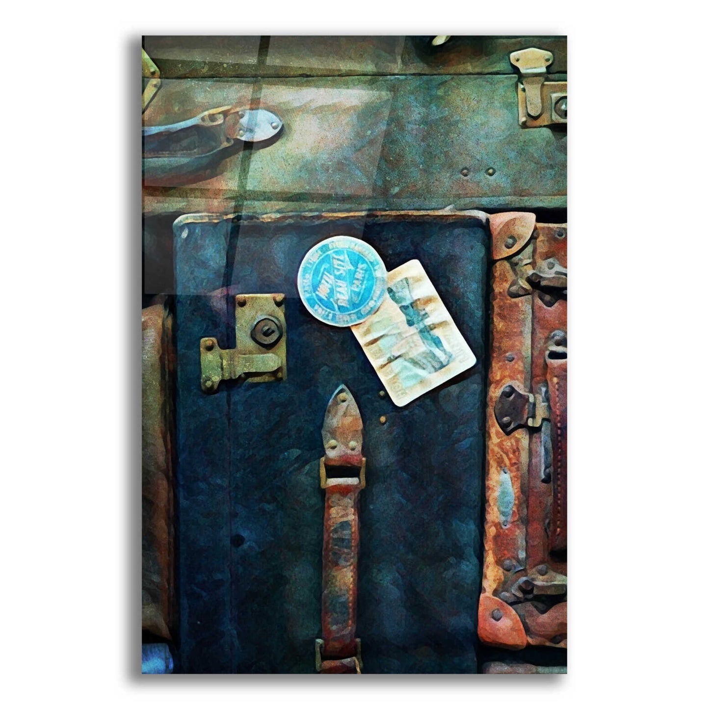 Epic Art 'Vintage Stacked Suitcases 1' by Ashley Aldridge Acrylic Glass Wall Art