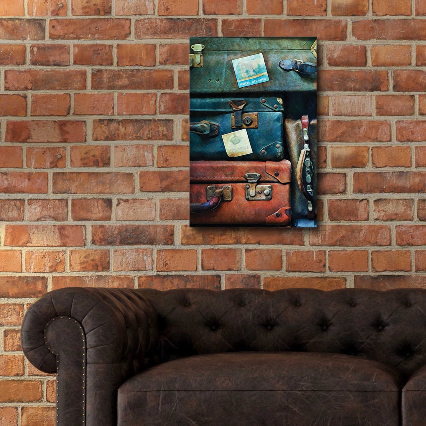 Epic Art 'Vintage Stacked Suitcases 2' by Ashley Aldridge Acrylic Glass Wall Art,16x24