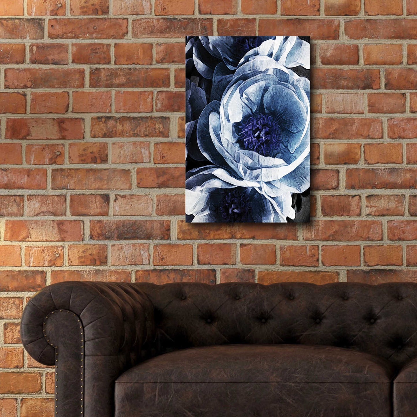 Epic Art 'Peony Blue Petals 1' by Ashley Aldridge Acrylic Glass Wall Art,16x24