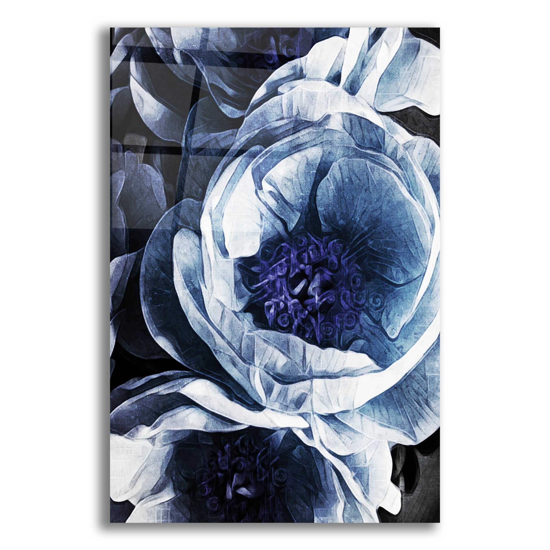 Epic Art 'Peony Blue Petals 1' by Ashley Aldridge Acrylic Glass Wall Art