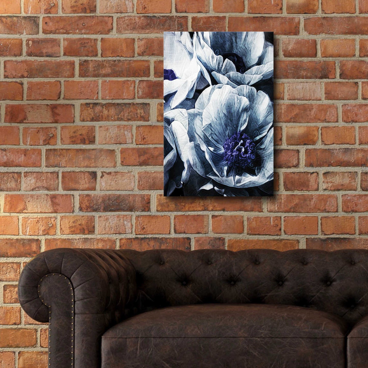 Epic Art 'Peony Blue Petals 2' by Ashley Aldridge Acrylic Glass Wall Art,16x24