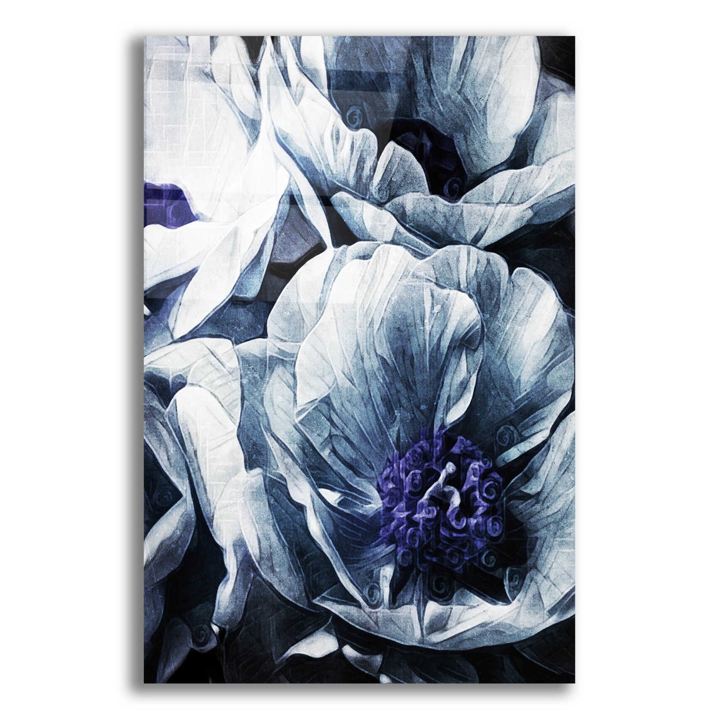 Epic Art 'Peony Blue Petals 2' by Ashley Aldridge Acrylic Glass Wall Art