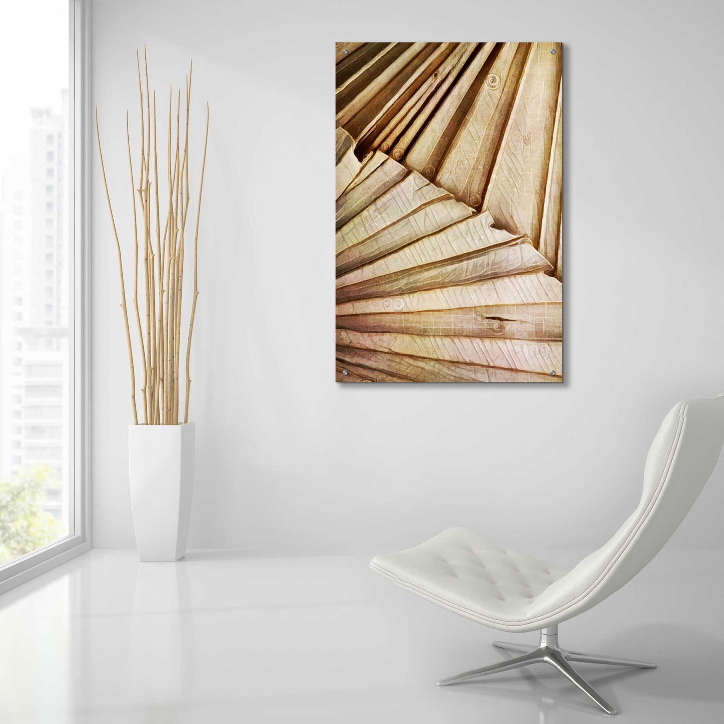 Epic Art 'Natural Dried Palms 1' by Ashley Aldridge Acrylic Glass Wall Art,24x36