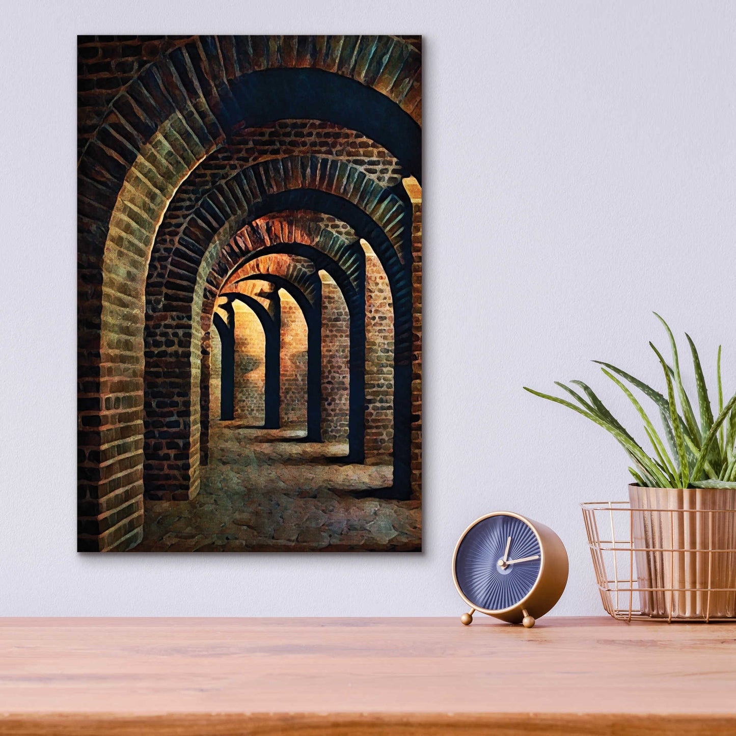 Epic Art 'Medieval Vaulted Cellar 1' by Ashley Aldridge Acrylic Glass Wall Art,12x16