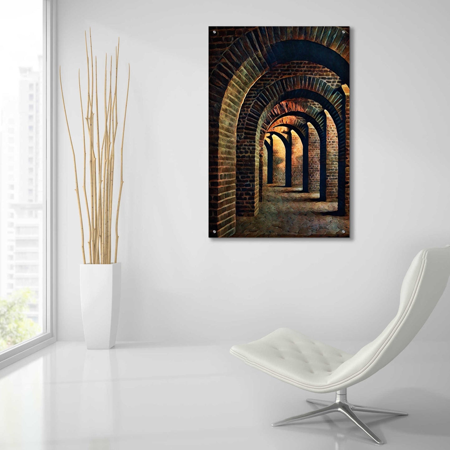 Epic Art 'Medieval Vaulted Cellar 1' by Ashley Aldridge Acrylic Glass Wall Art,24x36