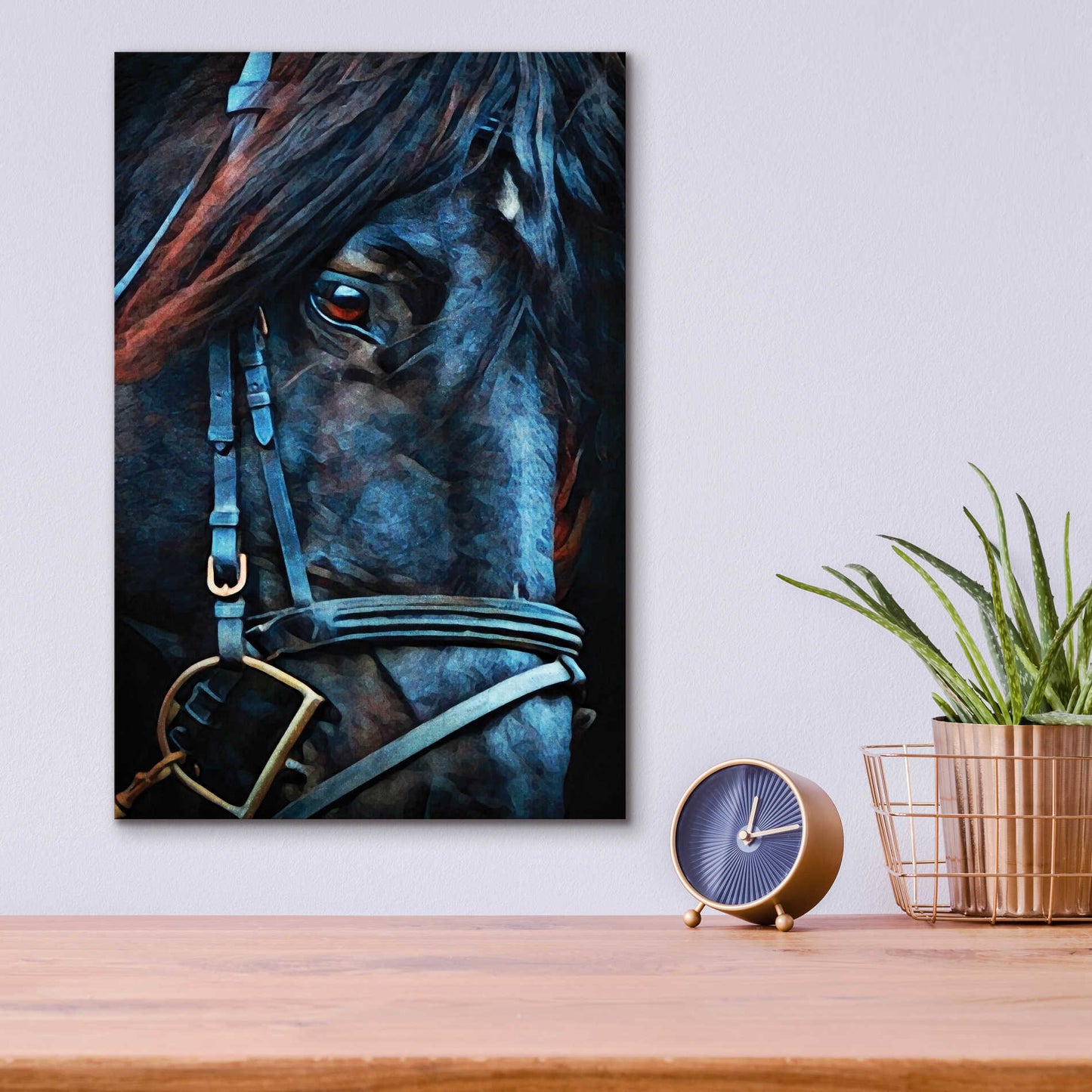 Epic Art 'Black Stallion Stare 2' by Ashley Aldridge Acrylic Glass Wall Art,12x16