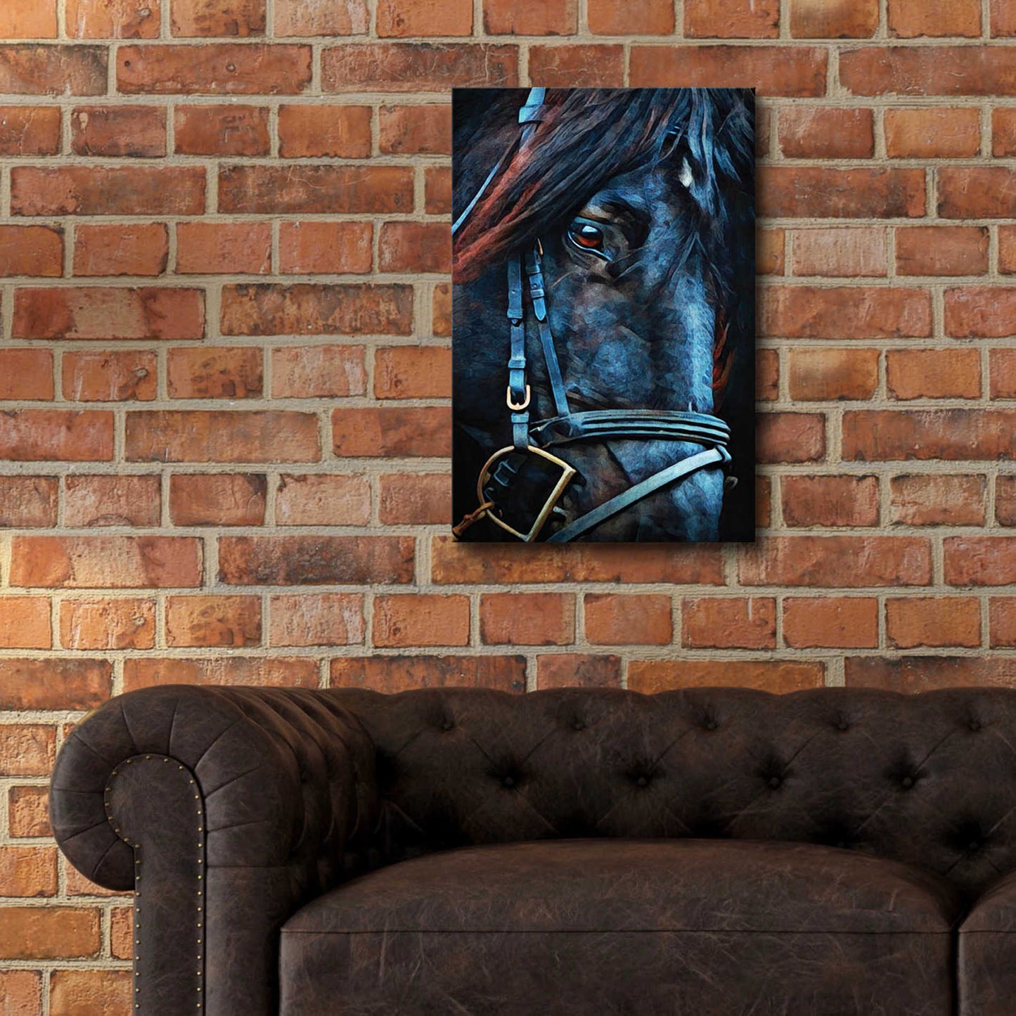 Epic Art 'Black Stallion Stare 2' by Ashley Aldridge Acrylic Glass Wall Art,16x24