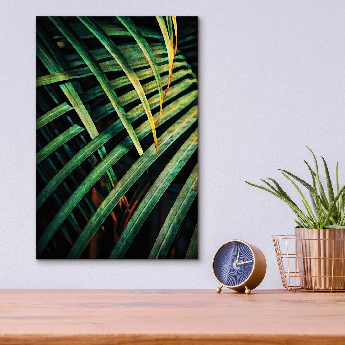 Epic Art 'Beauty Amongst Palms 1' by Ashley Aldridge Acrylic Glass Wall Art,12x16