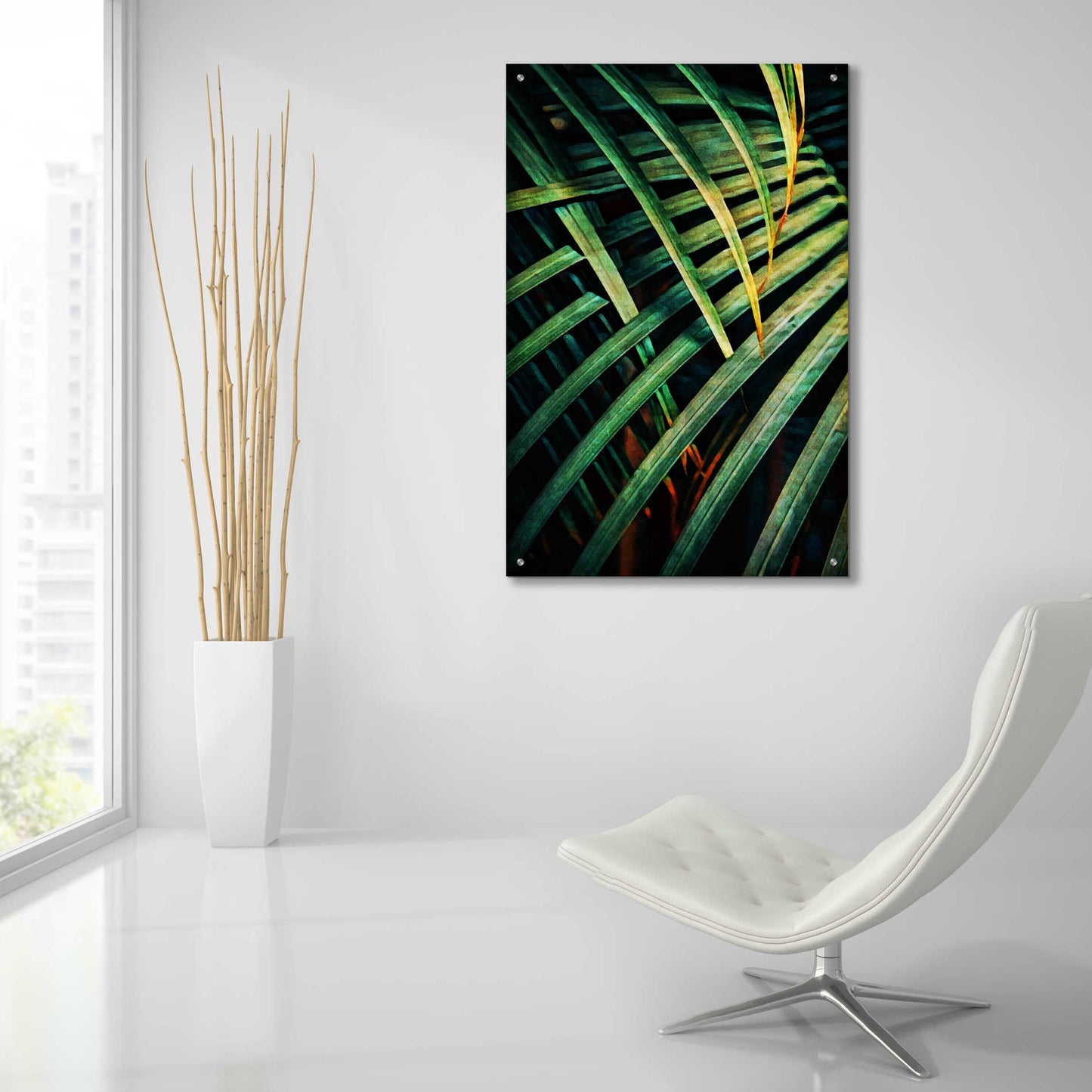 Epic Art 'Beauty Amongst Palms 1' by Ashley Aldridge Acrylic Glass Wall Art,24x36