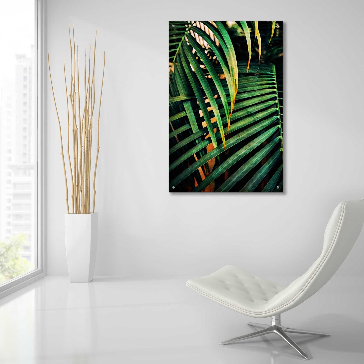 Epic Art 'Beauty Amongst Palms 3' by Ashley Aldridge Acrylic Glass Wall Art,24x36