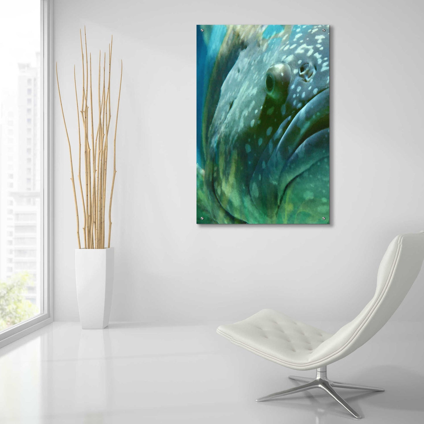 Epic Art 'Turquoise Splash One' by Steve Hunziker Acrylic Glass Wall Art,24x36