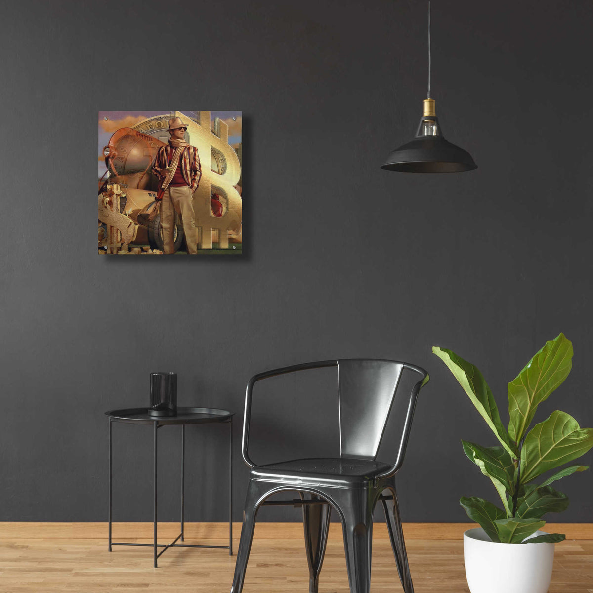 Epic Art 'Bitcoin Deco Eleven' by Steve Hunziker Acrylic Glass Wall Art,24x24