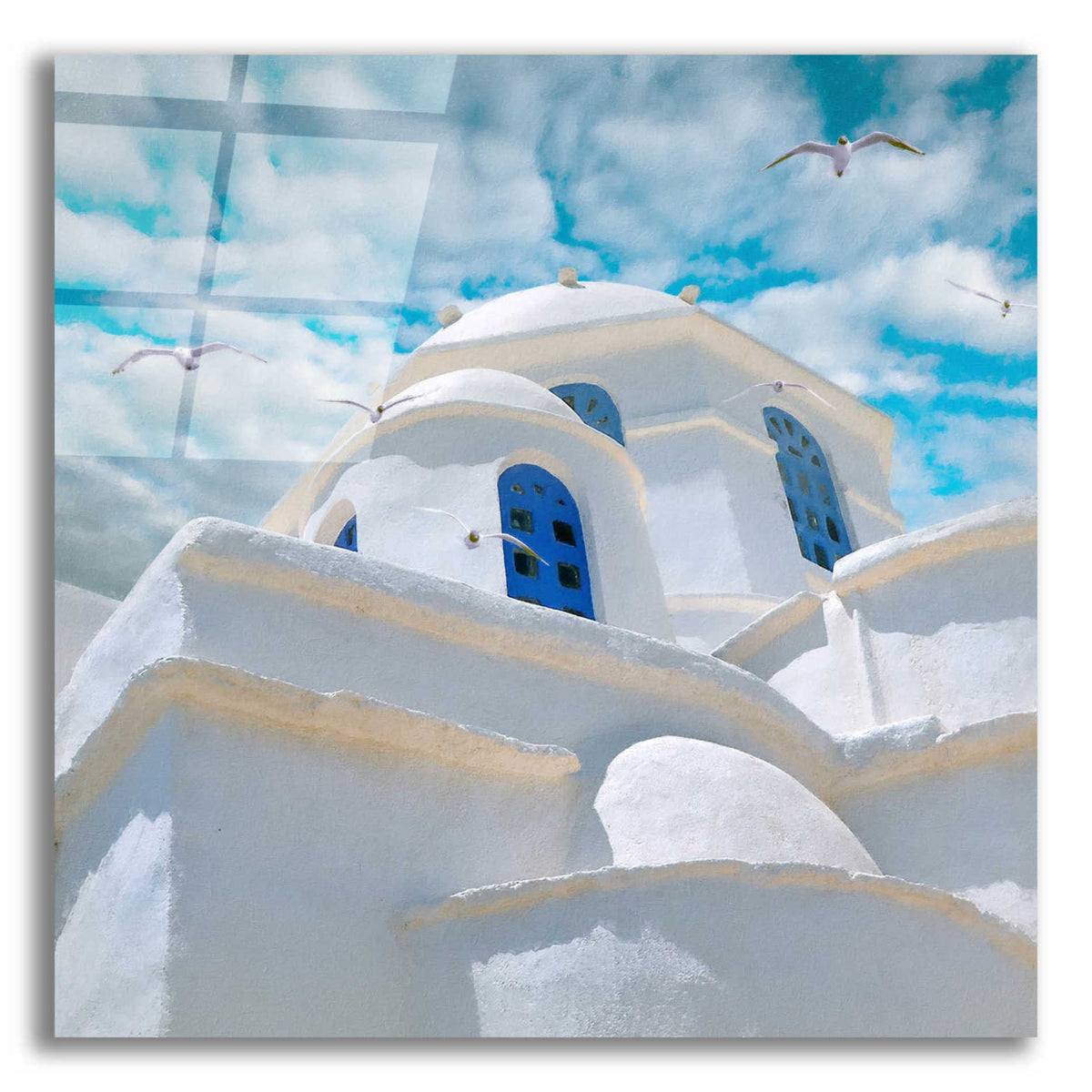 Epic Art 'Grecianblue Three' by Steve Hunziker Acrylic Glass Wall Art