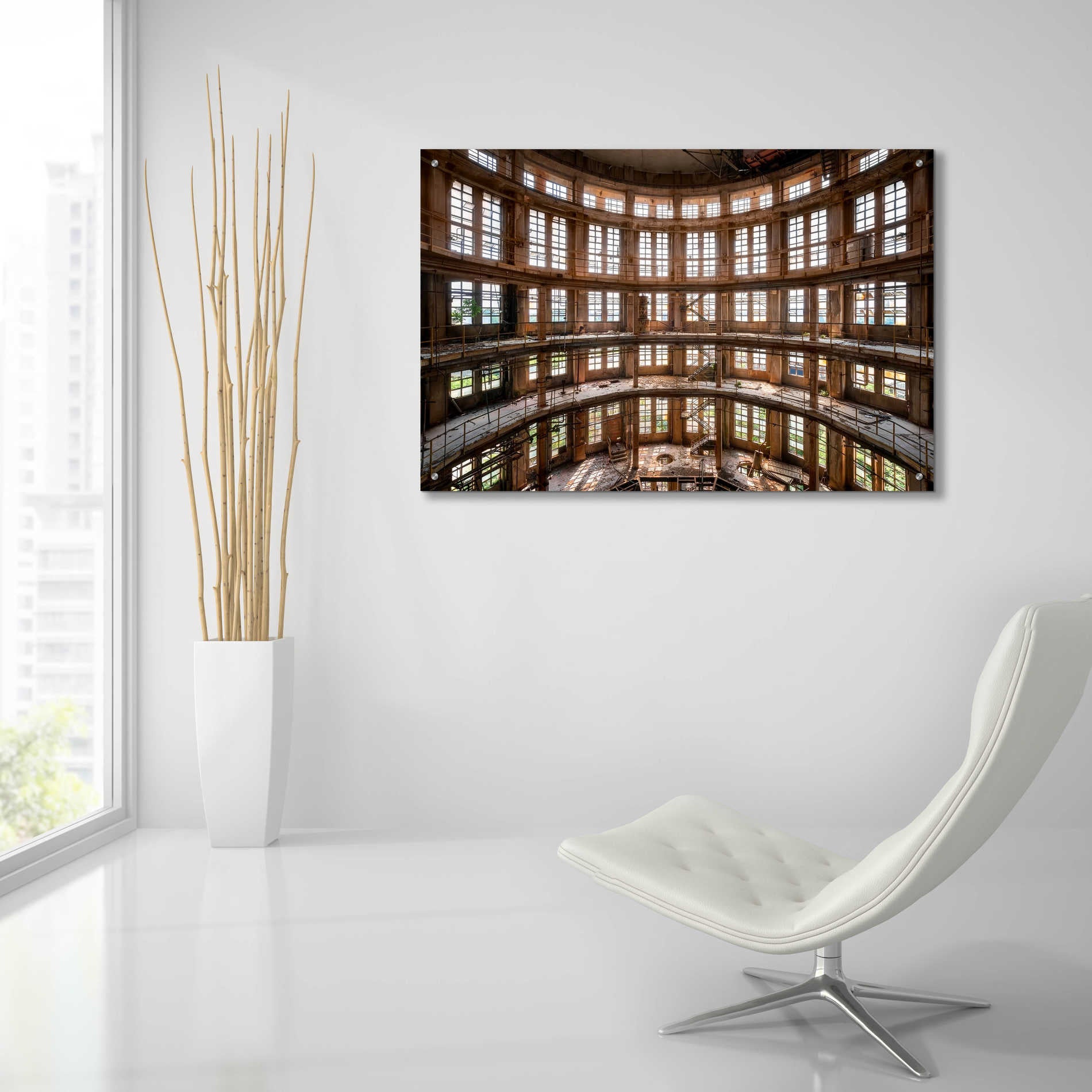 Epic Art 'Industrial Tower' by Roman Robroek Acrylic Glass Wall Art,36x24