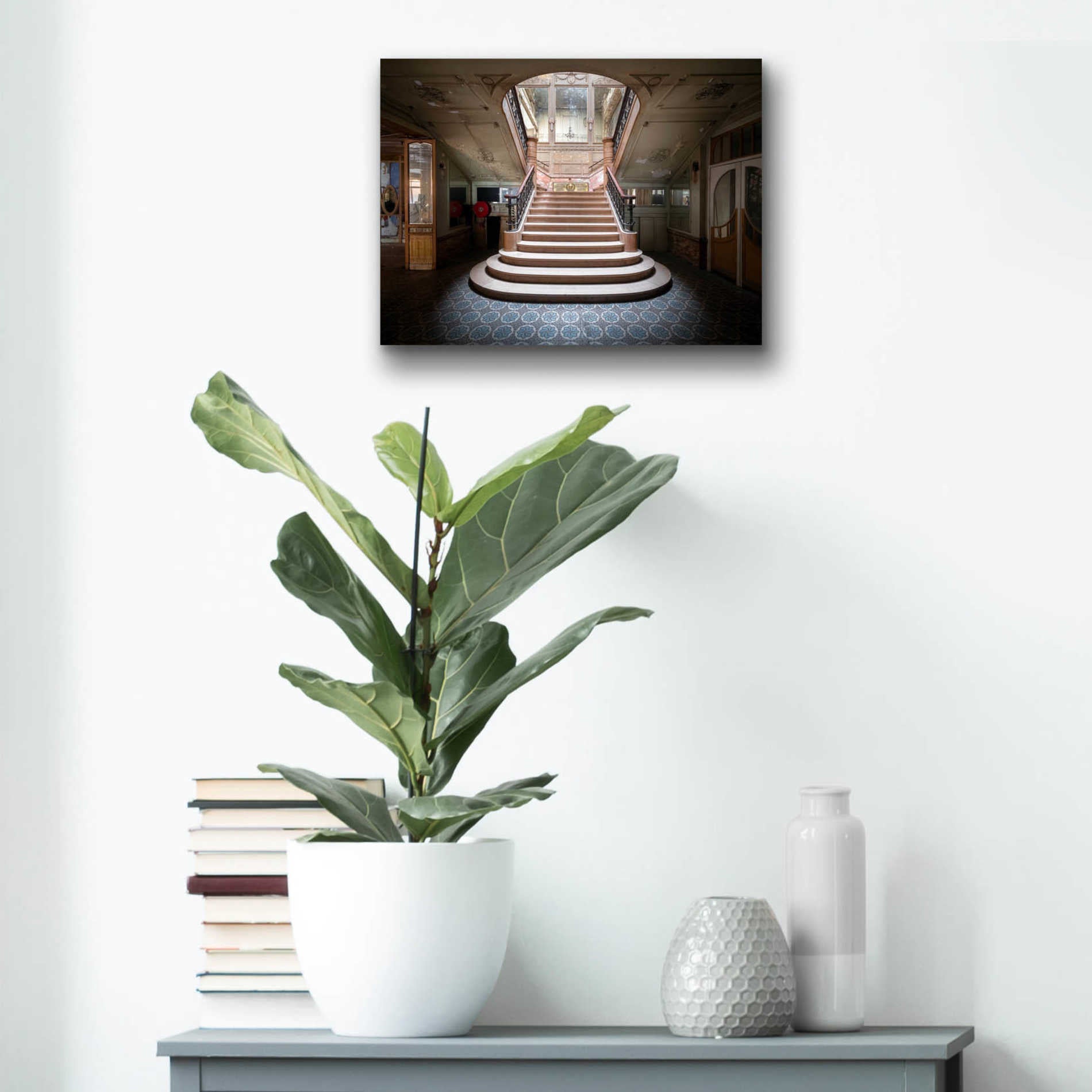 Epic Art 'Elegant Stairs Dark' by Roman Robroek Acrylic Glass Wall Art,16x12