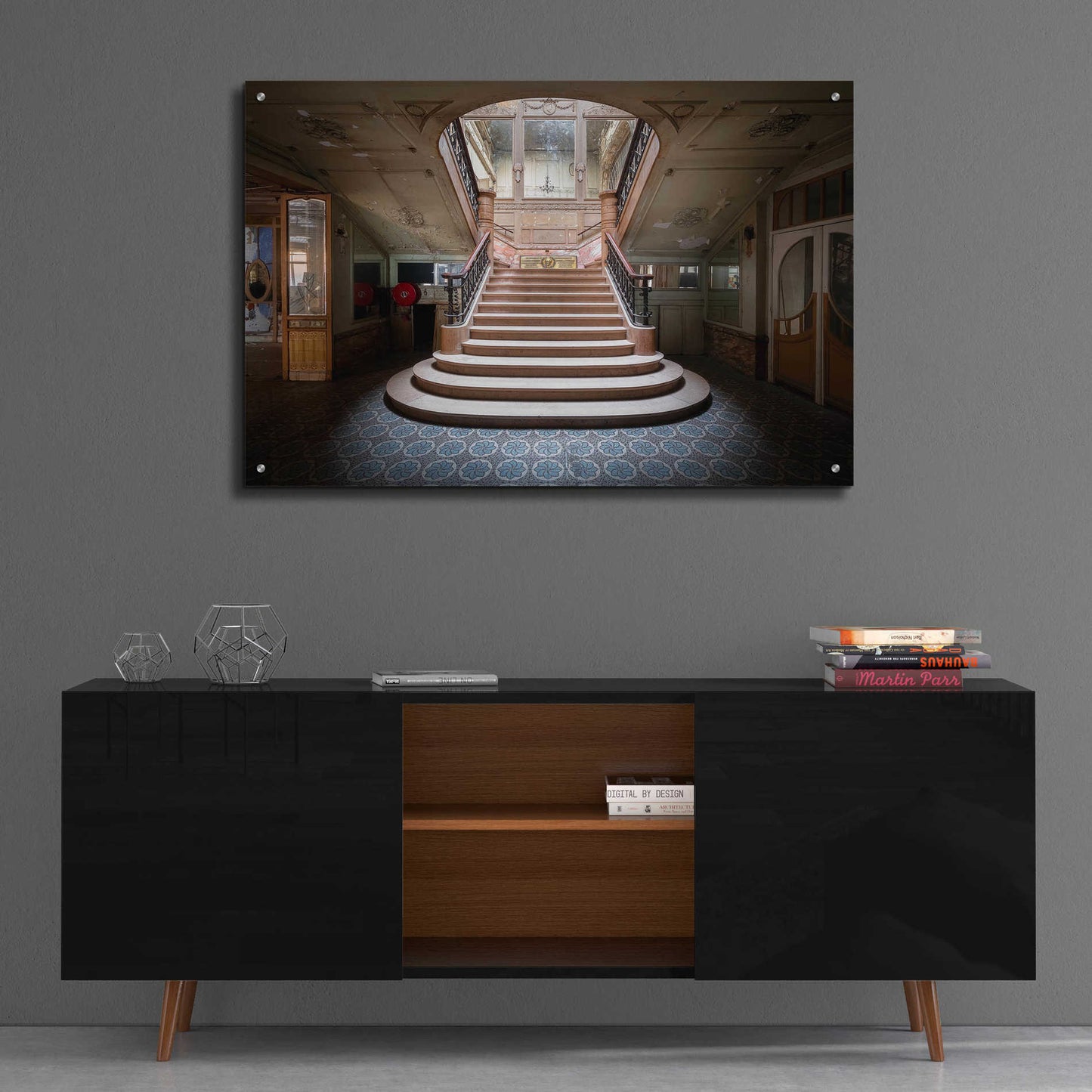 Epic Art 'Elegant Stairs Dark' by Roman Robroek Acrylic Glass Wall Art,36x24