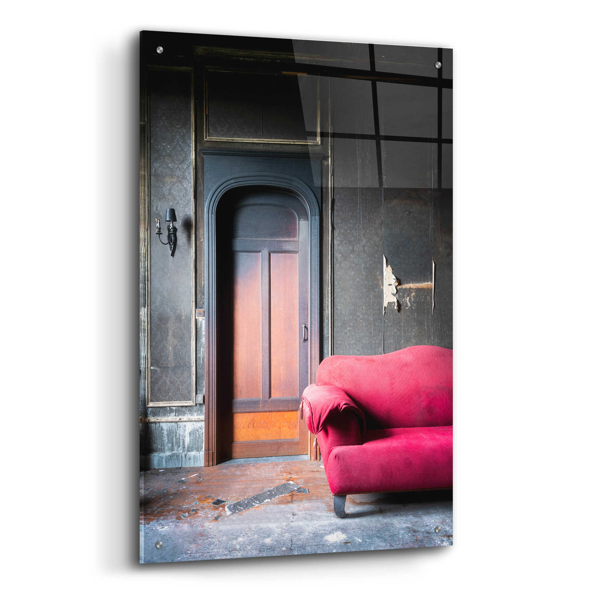 Epic Art 'Burned Bedroom' by Roman Robroek Acrylic Glass Wall Art,24x36