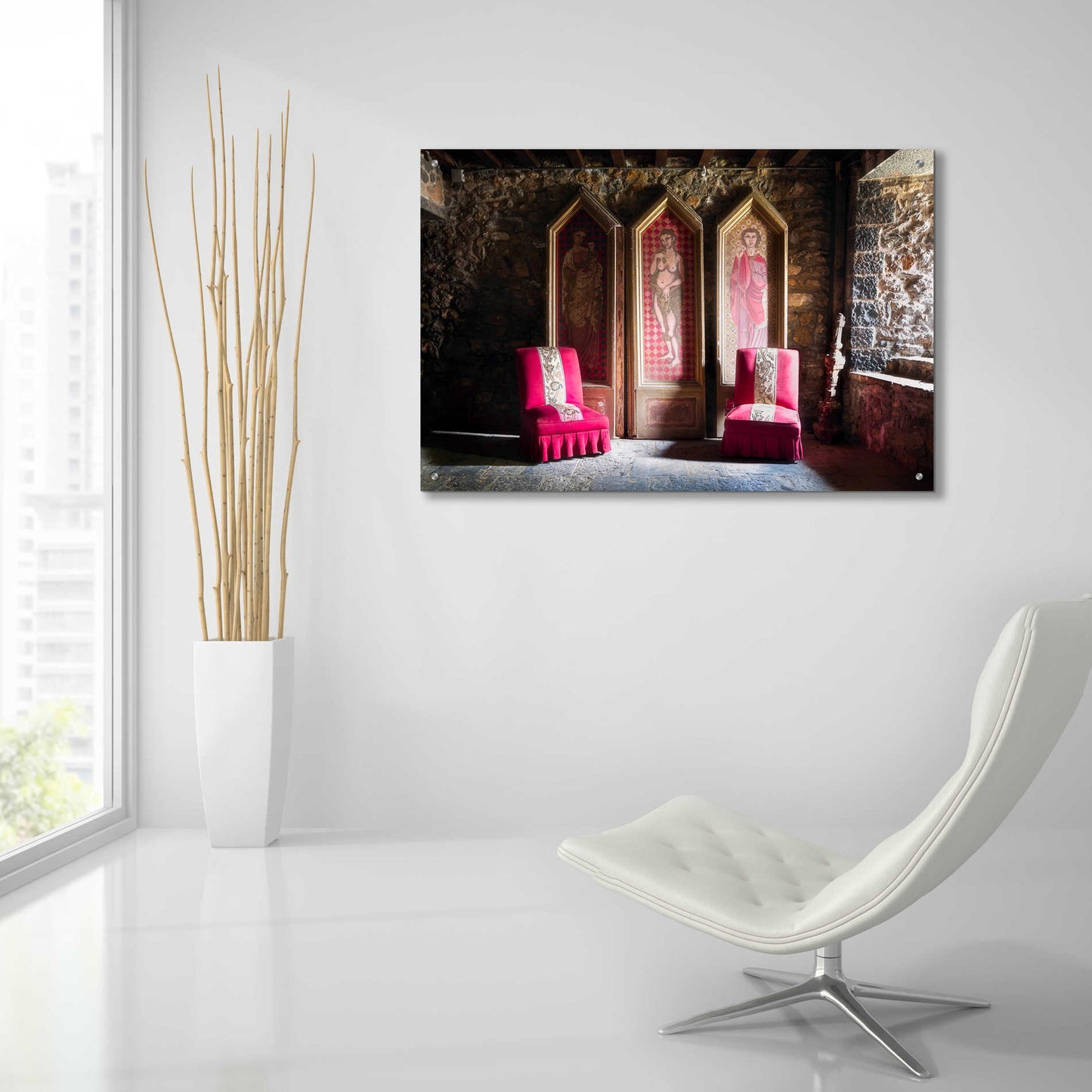 Epic Art 'Colorful Chairs' by Roman Robroek Acrylic Glass Wall Art,36x24