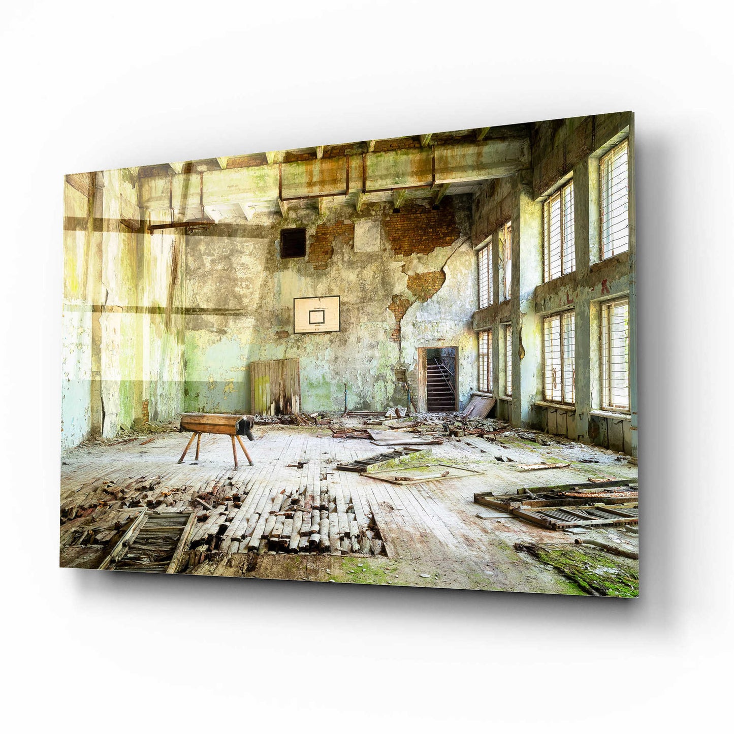 Epic Art 'Old Abandoned Gym' by Roman Robroek Acrylic Glass Wall Art,16x12