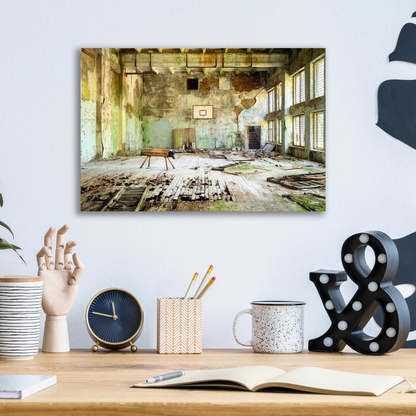 Epic Art 'Old Abandoned Gym' by Roman Robroek Acrylic Glass Wall Art,16x12