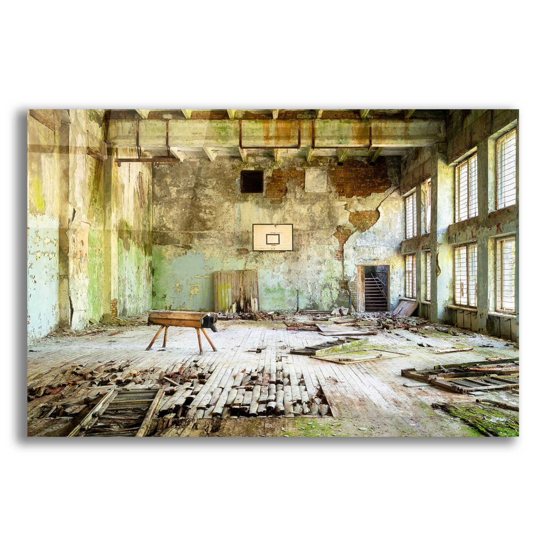 Epic Art 'Old Abandoned Gym' by Roman Robroek Acrylic Glass Wall Art,16x12