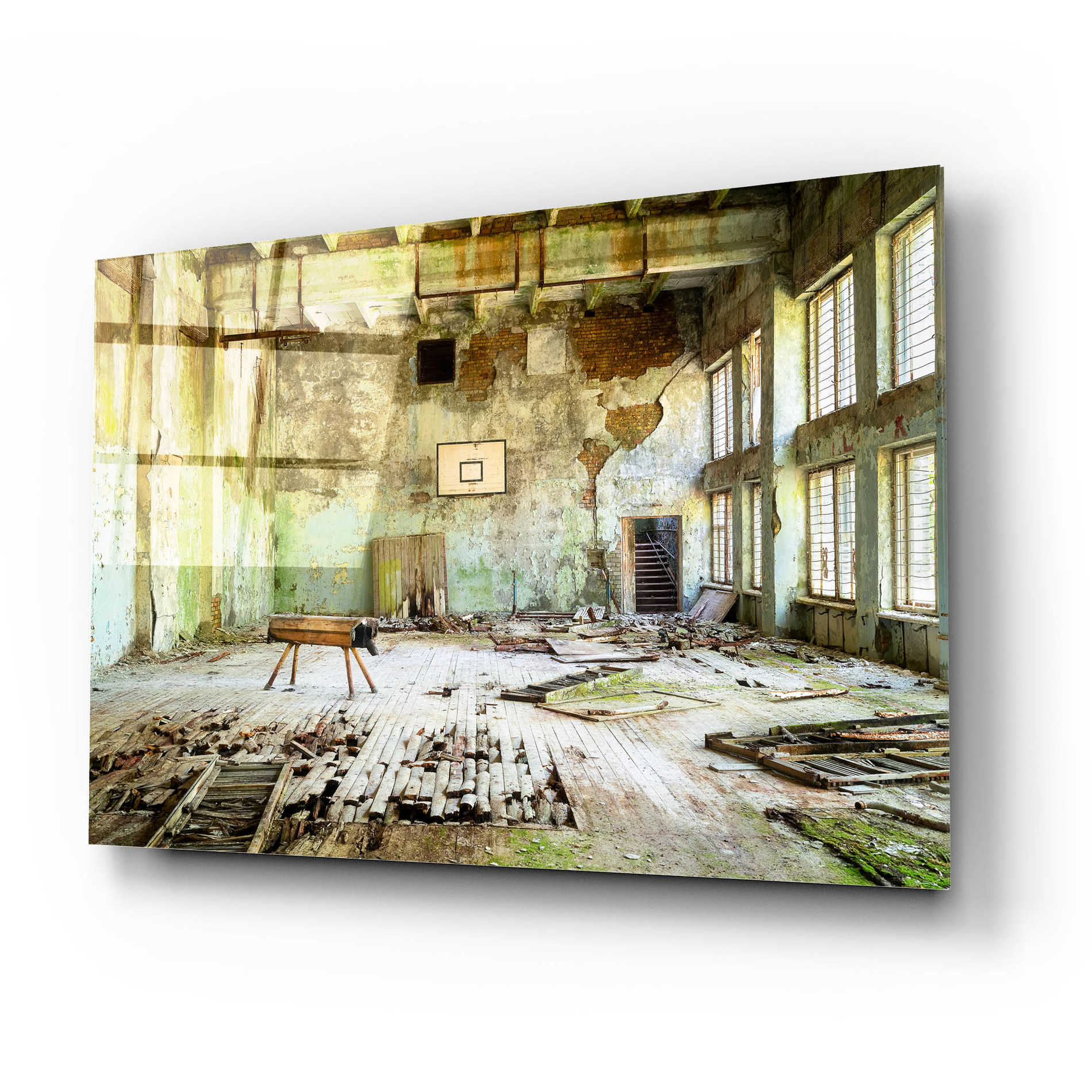 Epic Art 'Old Abandoned Gym' by Roman Robroek Acrylic Glass Wall Art,24x16