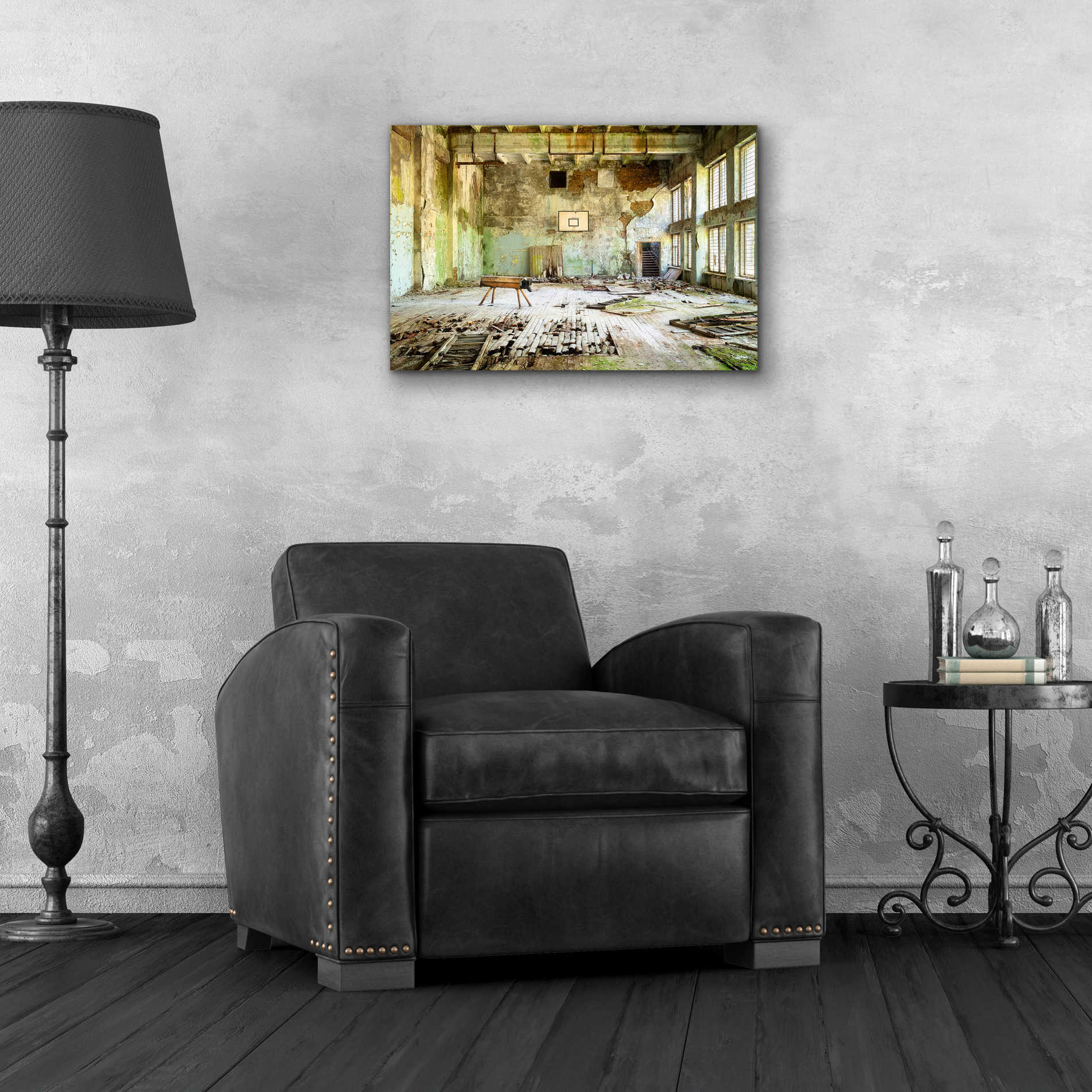 Epic Art 'Old Abandoned Gym' by Roman Robroek Acrylic Glass Wall Art,24x16