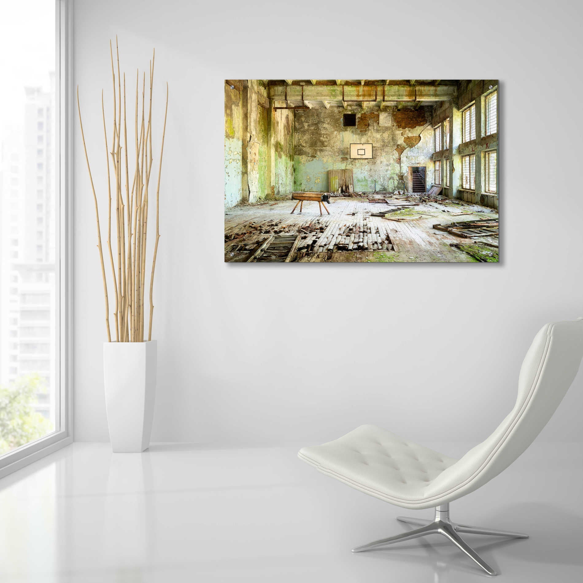 Epic Art 'Old Abandoned Gym' by Roman Robroek Acrylic Glass Wall Art,36x24