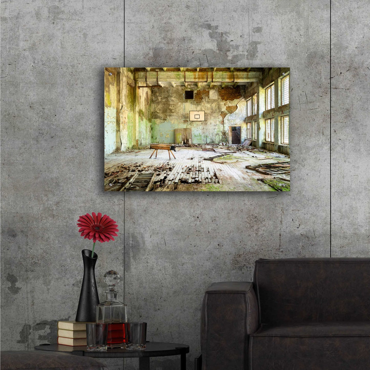 Epic Art 'Old Abandoned Gym' by Roman Robroek Acrylic Glass Wall Art,36x24