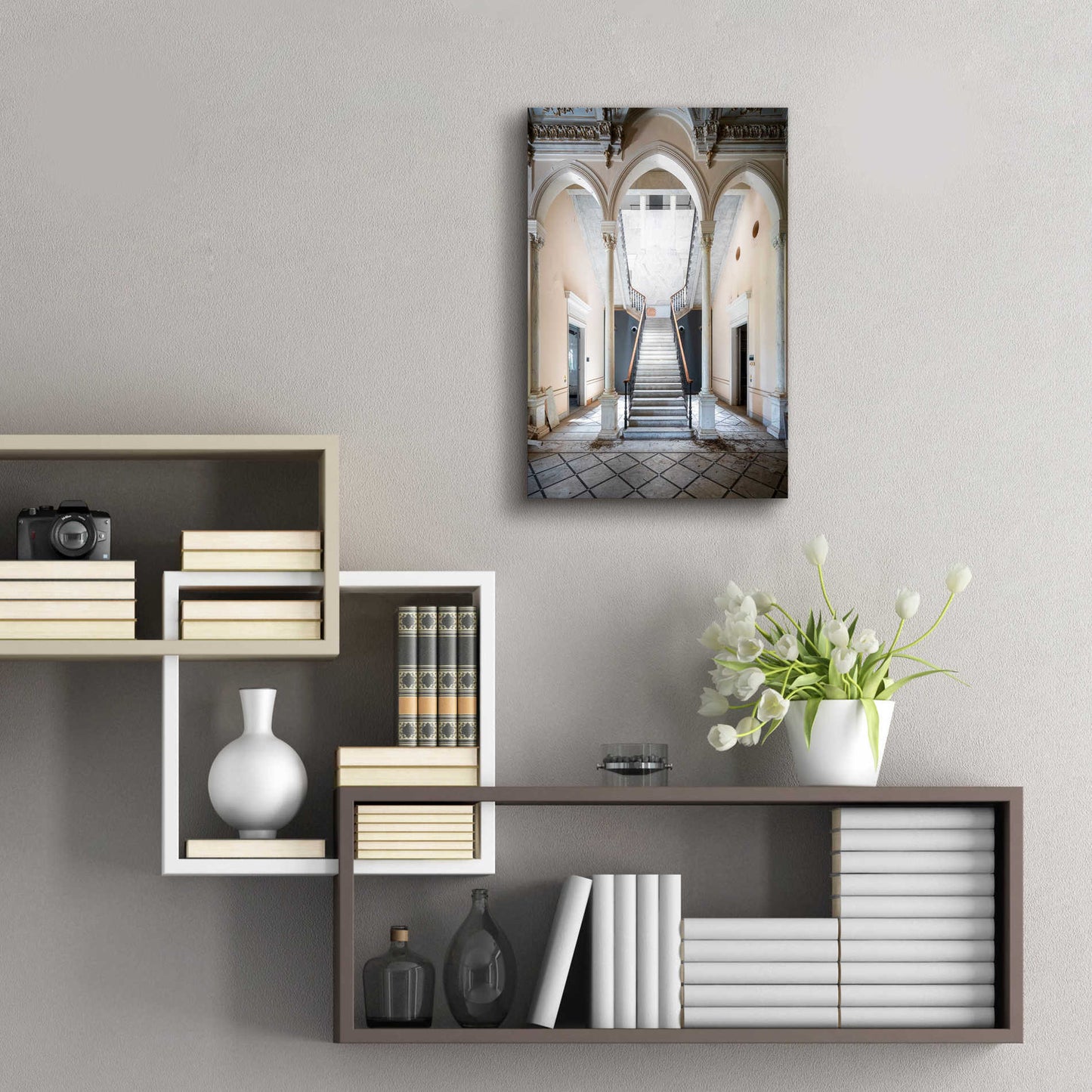 Epic Art 'Gray Staircase' by Roman Robroek Acrylic Glass Wall Art,16x24