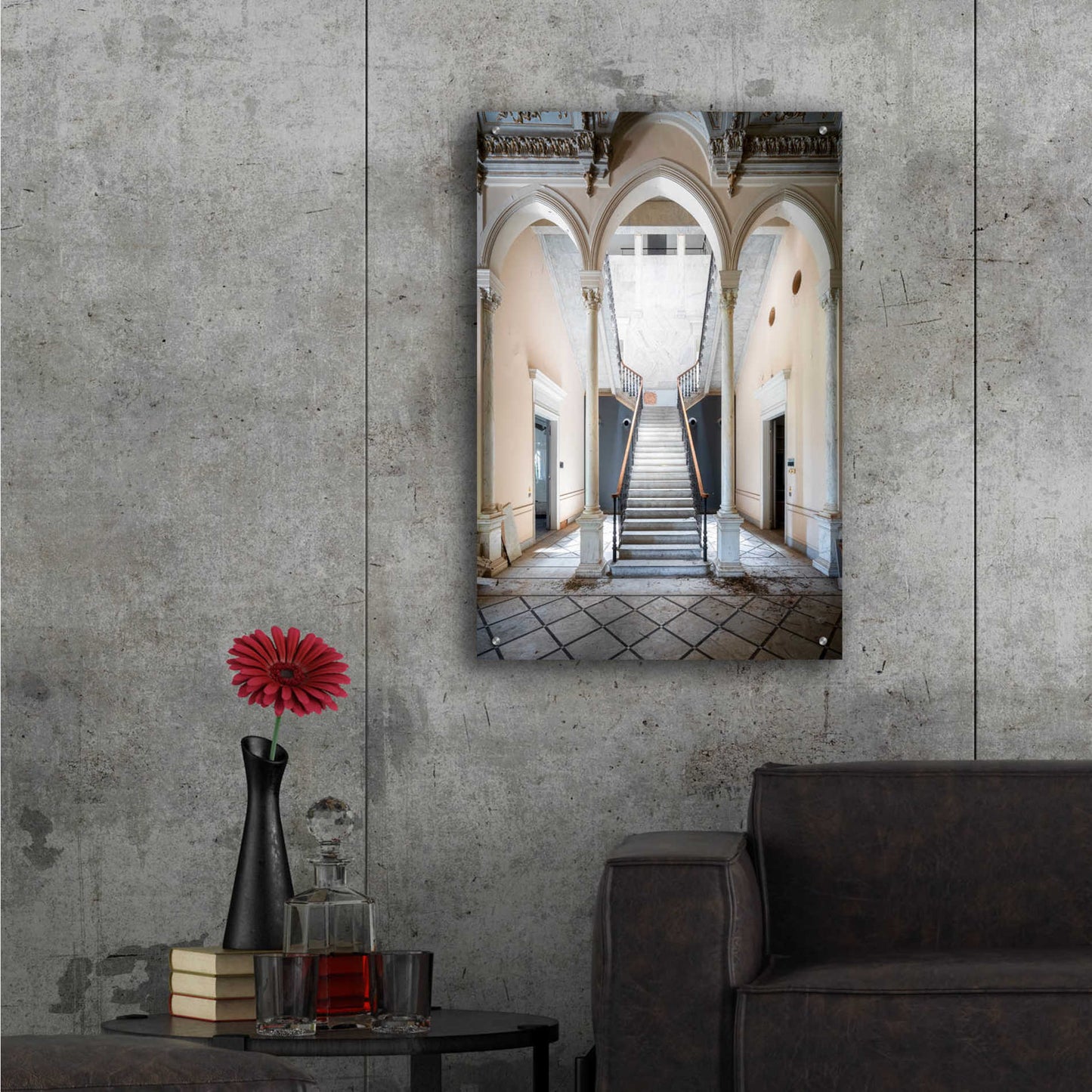 Epic Art 'Gray Staircase' by Roman Robroek Acrylic Glass Wall Art,24x36