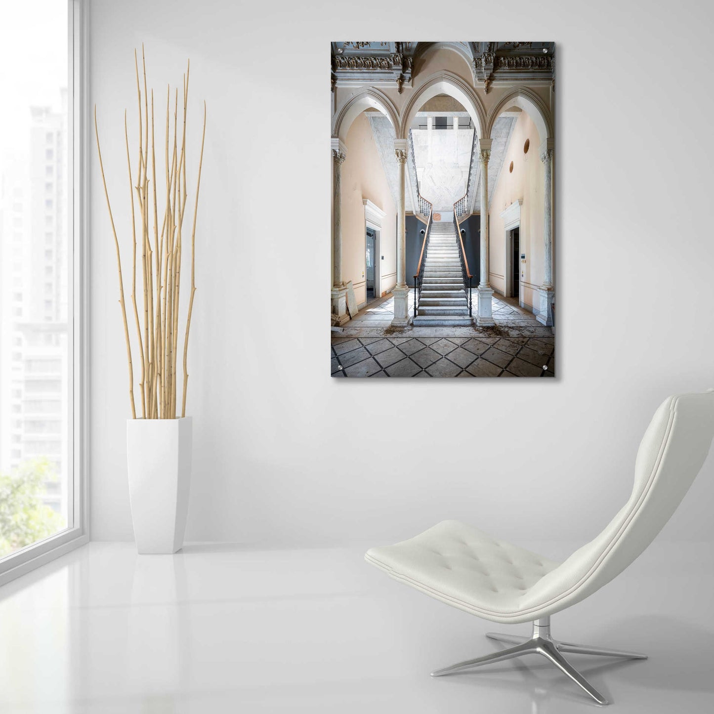 Epic Art 'Gray Staircase' by Roman Robroek Acrylic Glass Wall Art,24x36