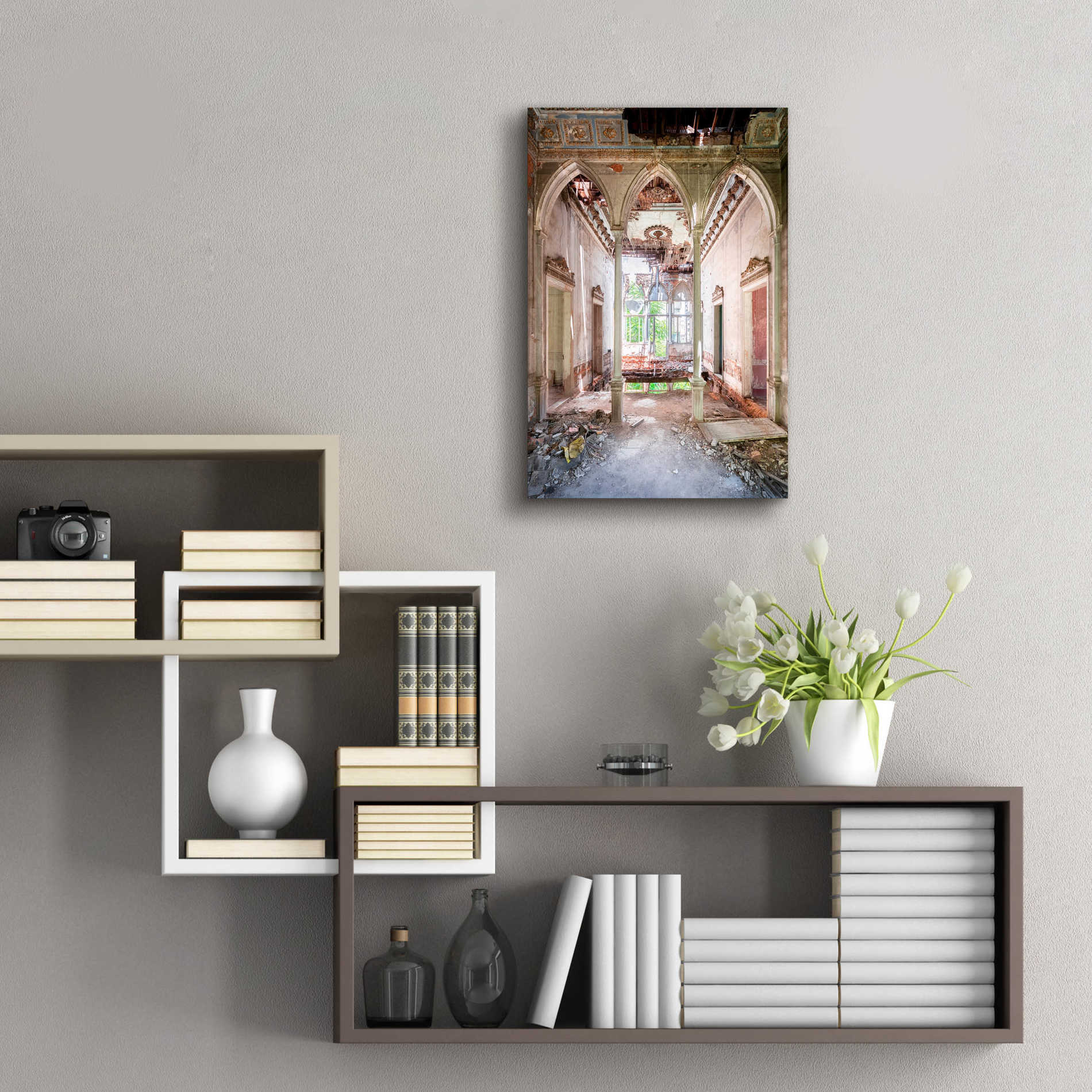 Epic Art 'Damaged Palace' by Roman Robroek Acrylic Glass Wall Art,16x24